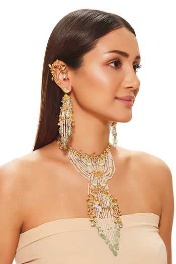 Raabta By Rahul Multi Color Valentina Meenakari Necklace Set Online at Aza Fashions Raabta By Rahul_Multi Color Valentina Meenakari Necklace Set _Online_at_Aza_Fashions