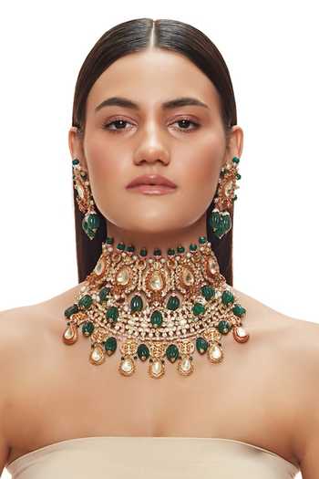 Raabta By Rahul Ketak Embellished Choker & Necklace Set 