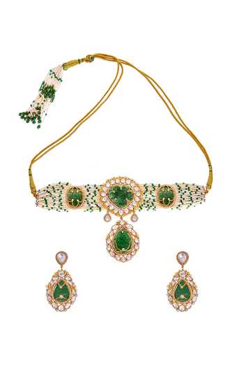 Raabta By Rahul Miheer Panna Embellished Choker Set 