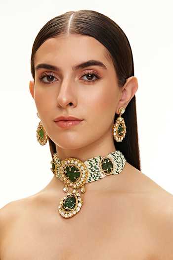 Raabta By Rahul Miheer Panna Embellished Choker Set 