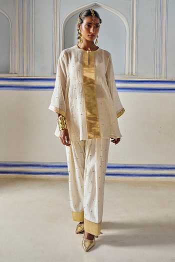 Preevin Embroidered A-Line Kurta & Salwar Set