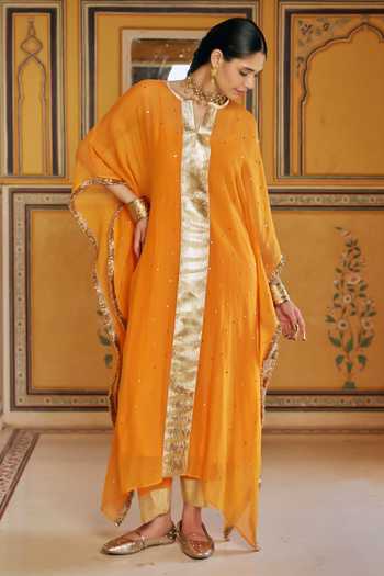 Preevin Embellished Kaftan & Pant Set