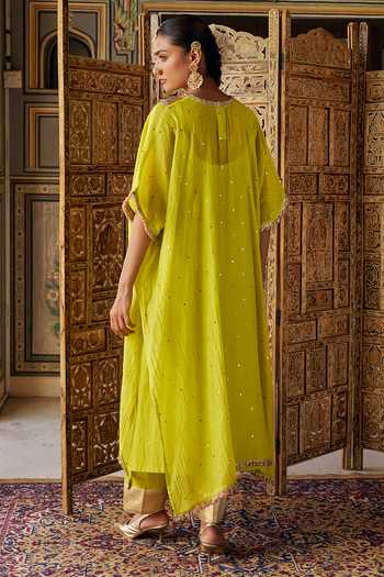 Preevin Mukaish Work Kaftan & Pant Set