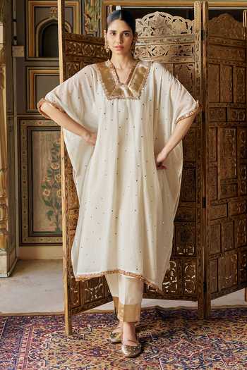 Preevin Mukaish Work Kaftan & Pant Set