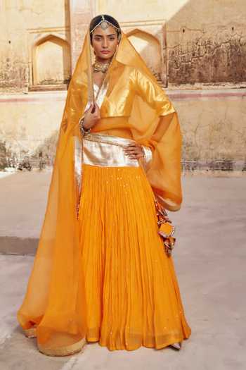 Preevin Zari Mukaish Work Lehenga Set