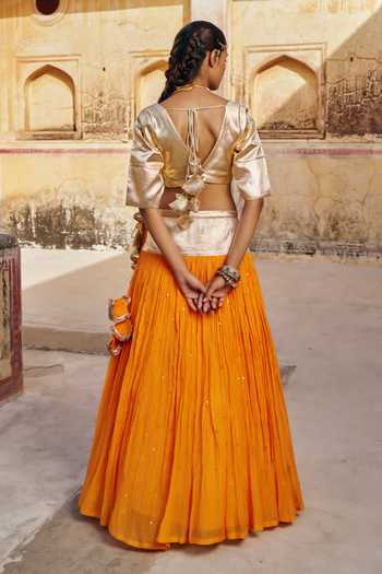 Preevin Zari Mukaish Work Lehenga Set