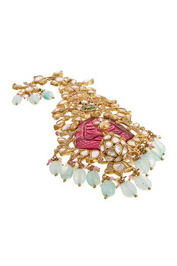 Buy_Raabta By Rahul_Multi Color Shah Heer Manik Kalangi Brooch _Online_at_Aza_Fashions