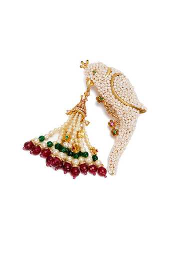 Shop Raabta By Rahul White Panchi E Fable Brooch at Aza Fashions Shop_Raabta By Rahul_White Panchi E Fable Brooch _at_Aza_Fashions