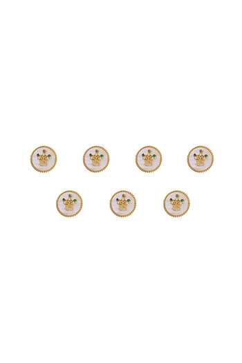 Shop Raabta By Rahul Green Taj Tukma Set Of 7 Buttons at Aza Fashions Shop_Raabta By Rahul_Green Taj Tukma Set Of 7 Buttons _at_Aza_Fashions