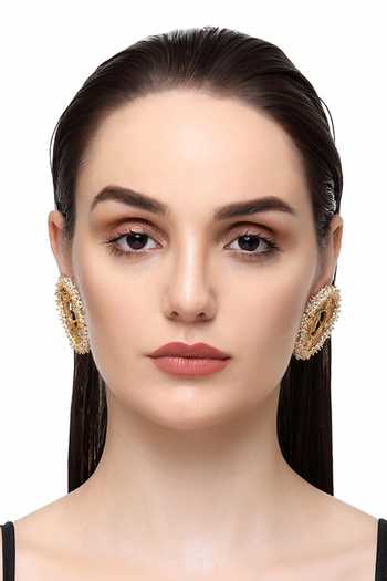 Raabta By Rahul Gold Plated Ulfat Channi Stud Earrings Online at Aza Fashions Raabta By Rahul_Gold Plated Ulfat Channi Stud Earrings _Online_at_Aza_Fashions