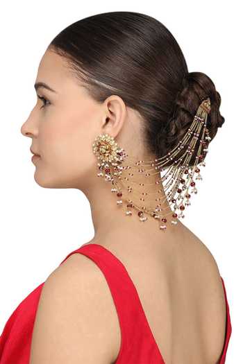 Raabta By Rahul Shennai & Tabla Stud Earrings With Suspenders 