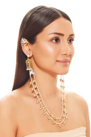 Raabta By Rahul Flying From Ear To Ear Earrings With Ear Cuff 