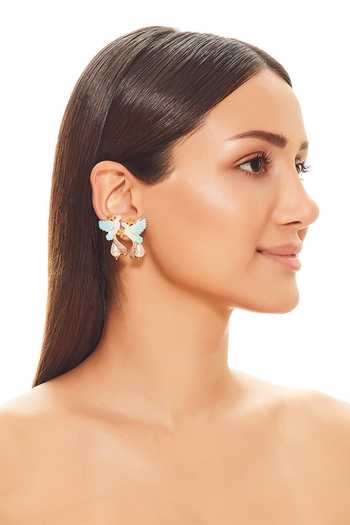 Raabta By Rahul Goldie Meenakari Man-Bird Earrings 