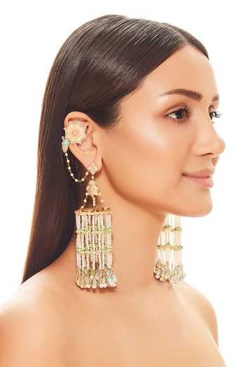 Raabta By Rahul Bella Jhumka Earrings With Ear Covers 