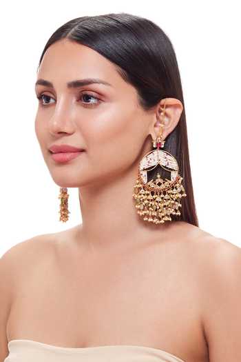 Raabta By Rahul Samaroh Pearl Curtain Earrings 