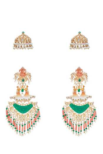 Raabta By Rahul Sakhi Long Earrings With Ear Cuff Covers 