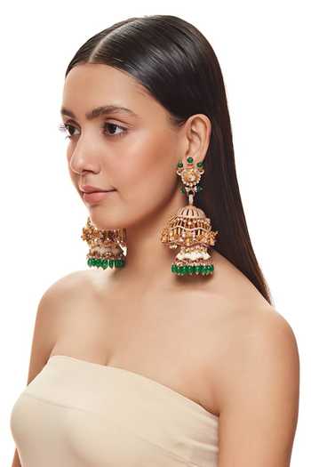 Raabta By Rahul Jhoomar Ghoomar Long Jhumka Earrings 