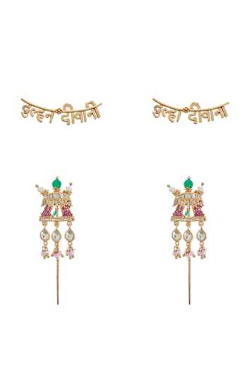 Raabta By Rahul Palki Jhalar Earrings & Dulhan Deewani Ear Cuffs Set 