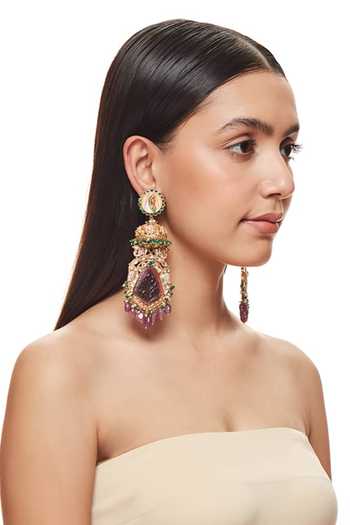 Raabta By Rahul Barhi Tourmaline Embellished Earrings 