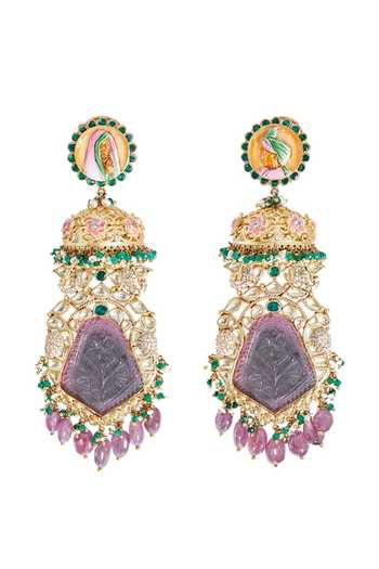 Raabta By Rahul Barhi Tourmaline Embellished Earrings 