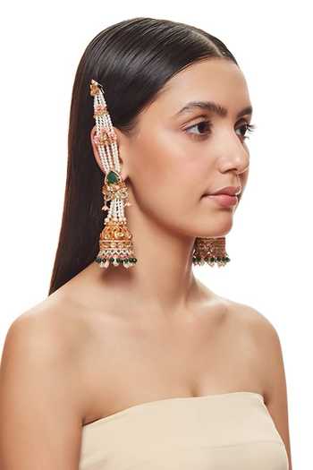 Raabta By Rahul Kimaya Moti Jhallar Earrings 