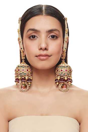 Raabta By Rahul_Multi Color Sukh-kar Ling Jhumka Earrings _Online_at_Aza_Fashions