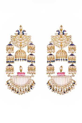 Raabta By Rahul Jigyasa Meenakari Jhumka Earrings 