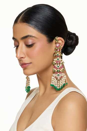 Raabta By Rahul Mahreen Embellished Long Earrings 