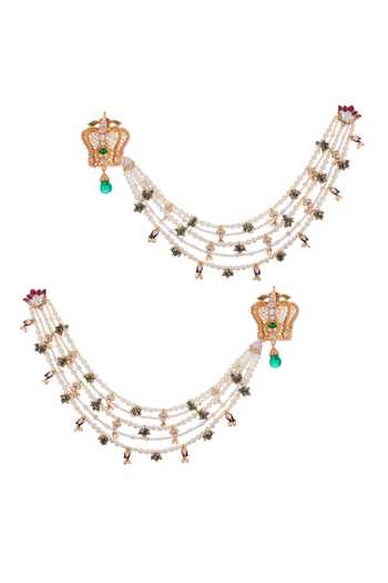 Raabta By Rahul Crown Studs With Gulbandh Ear Chain 