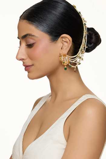 Raabta By Rahul Crown Studs With Gulbandh Ear Chain 