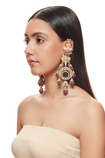 Buy Raabta By Rahul Pink Saanvika Earrings And Ear Cuff Covers Online at Aza Fashions Buy_Raabta By Rahul_Pink Saanvika Earrings And Ear Cuff Covers _Online_at_Aza_Fashions