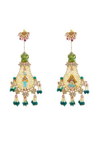 Raabta By Rahul Yugal Temple Earrings With Ear Covers 