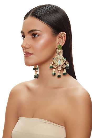 Raabta By Rahul Yugal Temple Earrings With Ear Covers 