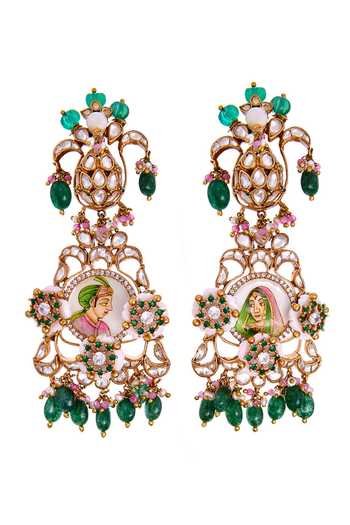 Raabta By Rahul Mayura Dampatti Handpainted Earrings 