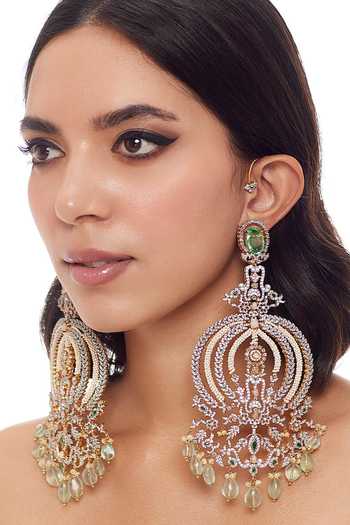 Raabta By Rahul Multi Color Star Dust Diamante Long Dangler Earrings Online at Aza Fashions Raabta By Rahul_Multi Color Star Dust Diamante Long Dangler Earrings _Online_at_Aza_Fashions