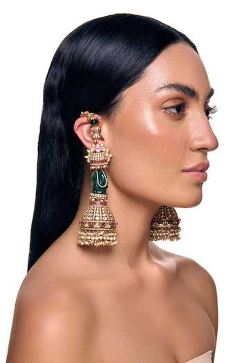 Raabta By Rahul_Multi Color Sumukha Kanauti Jhumka Earrings _Online_at_Aza_Fashions