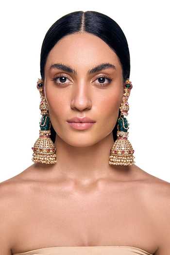 Buy_Raabta By Rahul_Multi Color Sumukha Kanauti Jhumka Earrings _Online_at_Aza_Fashions