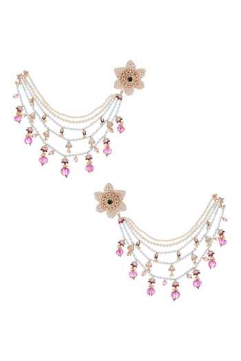 Raabta By Rahul Maharani Rosette Studs With Ear Chains 