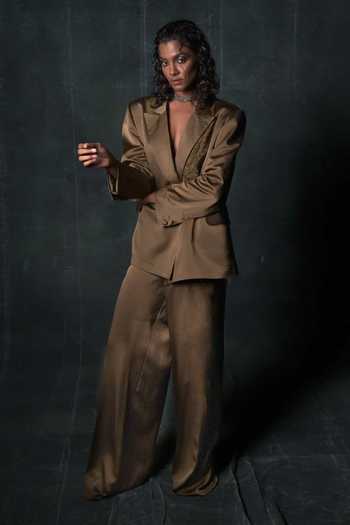 Nidhi Yasha Lush Pure Silk Satin Blazer & Pant Set 