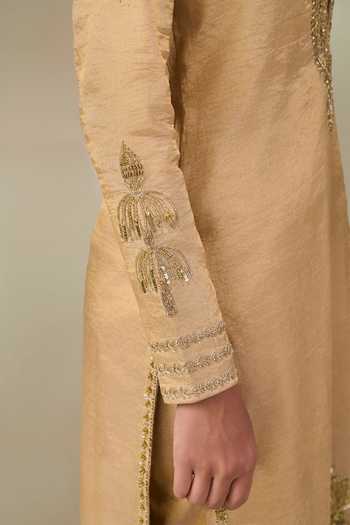 Buy Masaba Gold Silk, Tissue Plunge , Square Saanjh Savera Kurta And Pant Set Online at Aza Fashions Buy_Masaba_Gold Silk, Tissue Plunge , Square Saanjh Savera Kurta And Pant Set _Online_at_Aza_Fashions