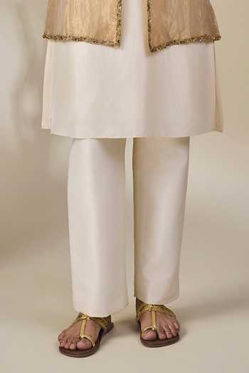 Masaba Gold Silk, Tissue, Viscose Embroidery, Zari Rabdi Rasmalai Bundi And Kurta Set Online at Aza Fashions Masaba_Gold Silk, Tissue, Viscose Embroidery, Zari Rabdi Rasmalai Bundi And Kurta Set _Online_at_Aza_Fashions