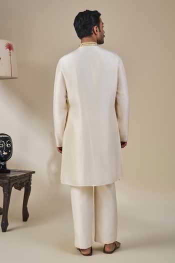 Masaba Gold Silk, Tissue, Viscose Embroidery, Zari Rabdi Rasmalai Bundi And Kurta Set at Aza Fashions Masaba_Gold Silk, Tissue, Viscose Embroidery, Zari Rabdi Rasmalai Bundi And Kurta Set _at_Aza_Fashions