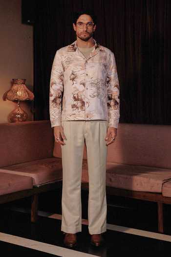 Asuka Pink Linen Petal Whisper Printed Shacket Online at Aza Fashions Asuka_Pink Linen Petal Whisper Printed Shacket _Online_at_Aza_Fashions