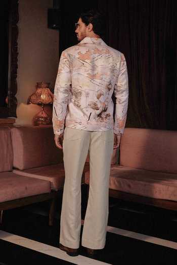 Asuka Petal Whisper Printed Linen Shacket 