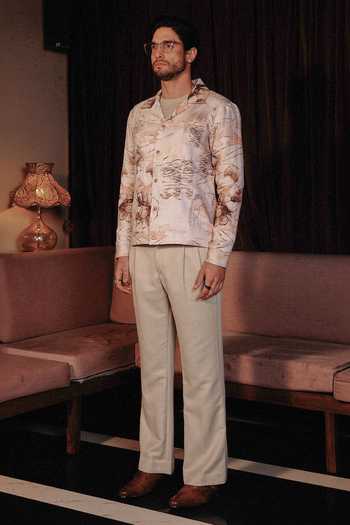 Buy Asuka Pink Linen Petal Whisper Printed Shacket Online at Aza Fashions Buy_Asuka_Pink Linen Petal Whisper Printed Shacket _Online_at_Aza_Fashions