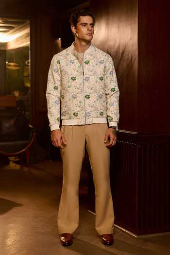 Buy Asuka Cream Tigene Eden Bloom Embroidered Bomber Jacket Online at Aza Fashions Buy_Asuka_Cream Tigene Eden Bloom Embroidered Bomber Jacket _Online_at_Aza_Fashions