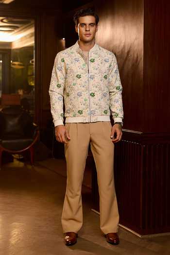 Shop Asuka Cream Tigene Eden Bloom Embroidered Bomber Jacket Online at Aza Fashions Shop_Asuka_Cream Tigene Eden Bloom Embroidered Bomber Jacket _Online_at_Aza_Fashions