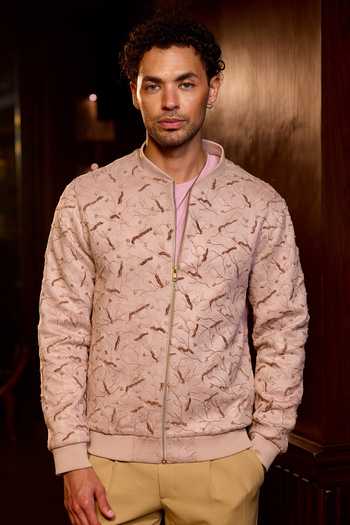 Asuka Floral Jaal Embroidered Bomber Jacket 