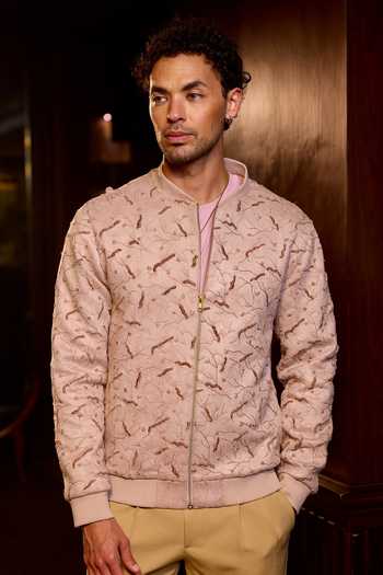 Shop_Asuka_Blush Tigene Floral Jaal Embroidered Bomber Jacket _Online_at_Aza_Fashions