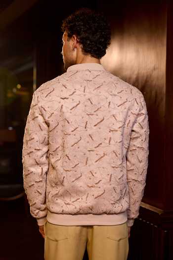 Asuka Floral Jaal Embroidered Bomber Jacket 